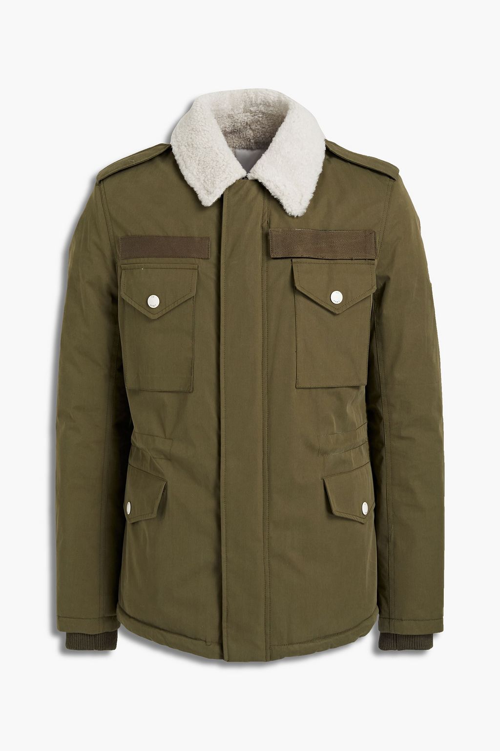Army green Shearling-lined cotton-blend 