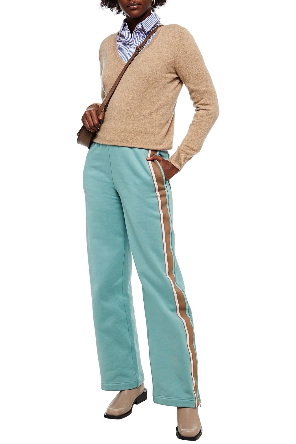 M MISSONI Cotton-fleece wide-leg pants