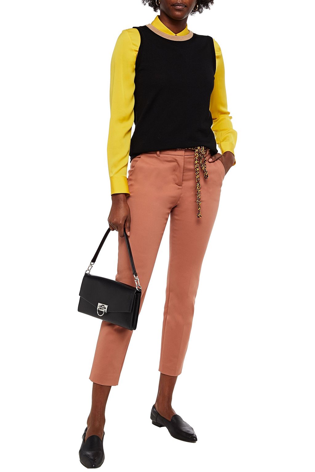 M MISSONI Cropped belted cotton-blend tapered pants
