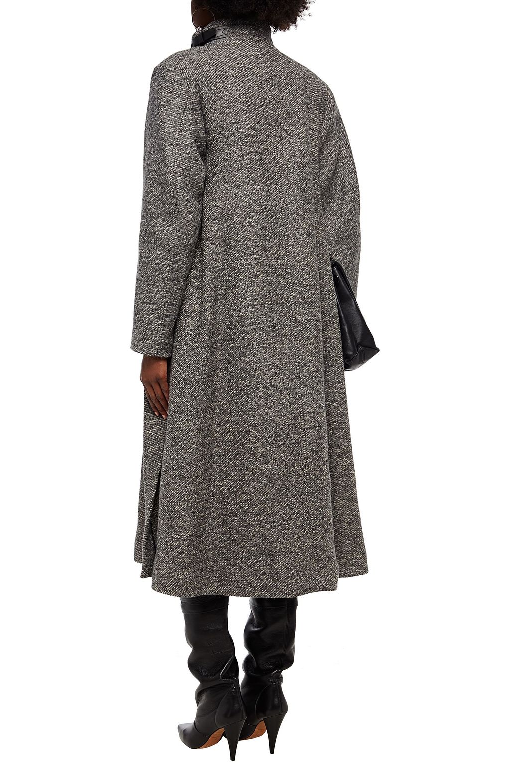 ISABEL MARANT Mantel aus Filz aus einer Wollmischung mit Lederbesatz