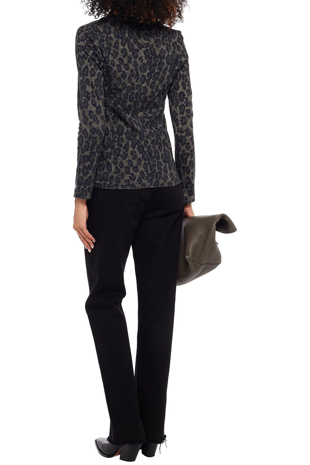 MAJESTIC FILATURES Leopard-print cotton, cashmere and silk-blend jersey blazer