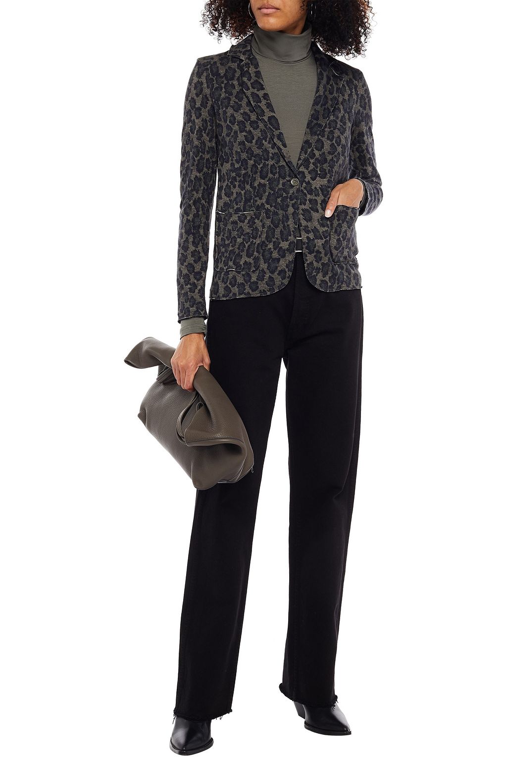 MAJESTIC FILATURES Leopard-print cotton, cashmere and silk-blend jersey blazer