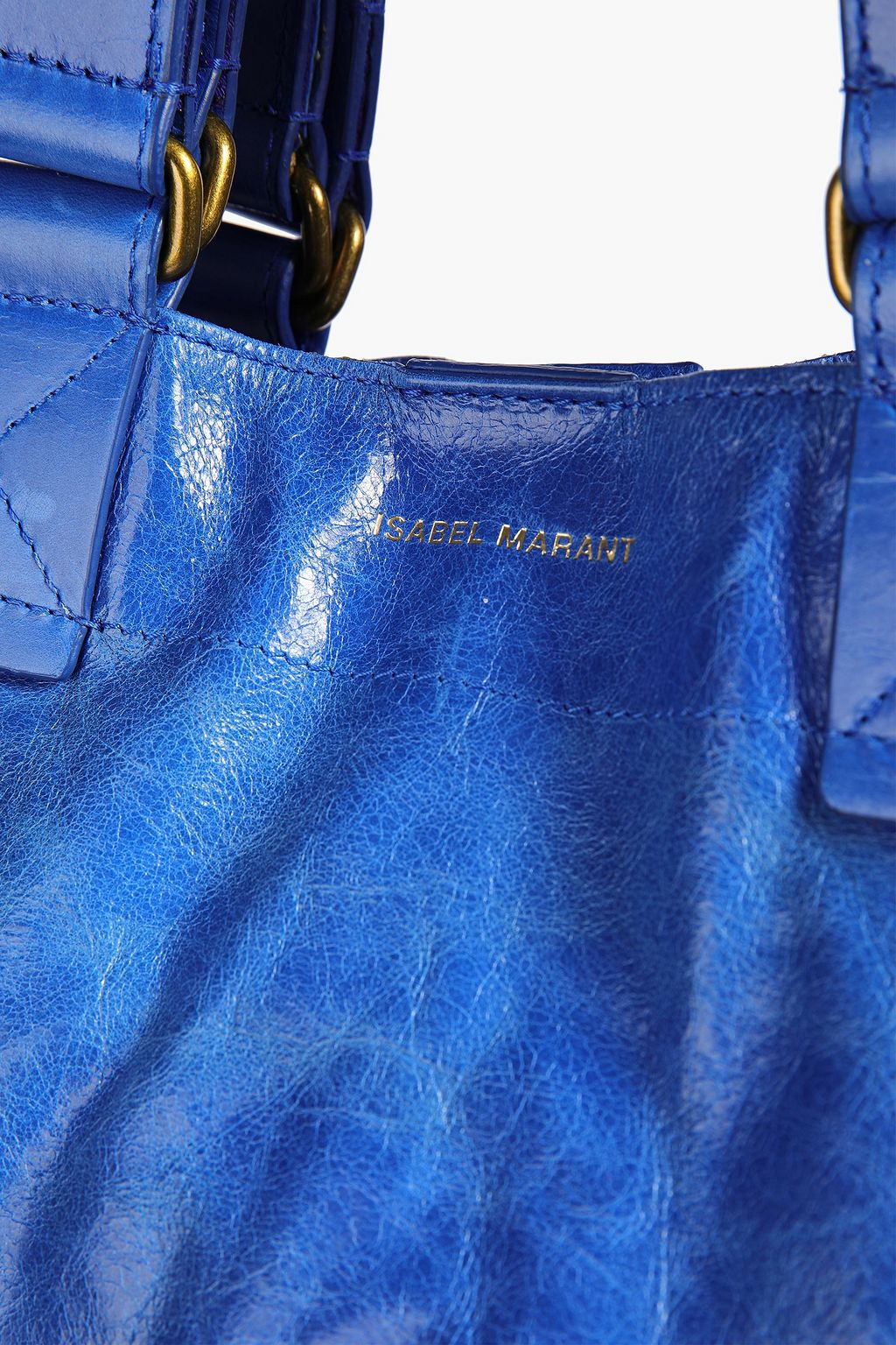 ISABEL MARANT Crinkled glossed-leather tote