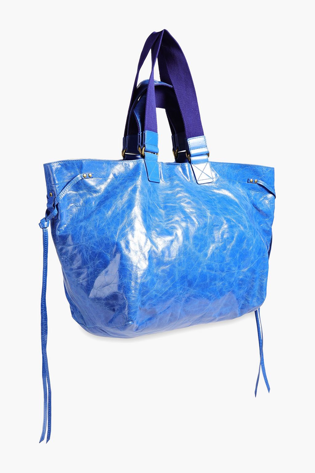 ISABEL MARANT Crinkled glossed-leather tote