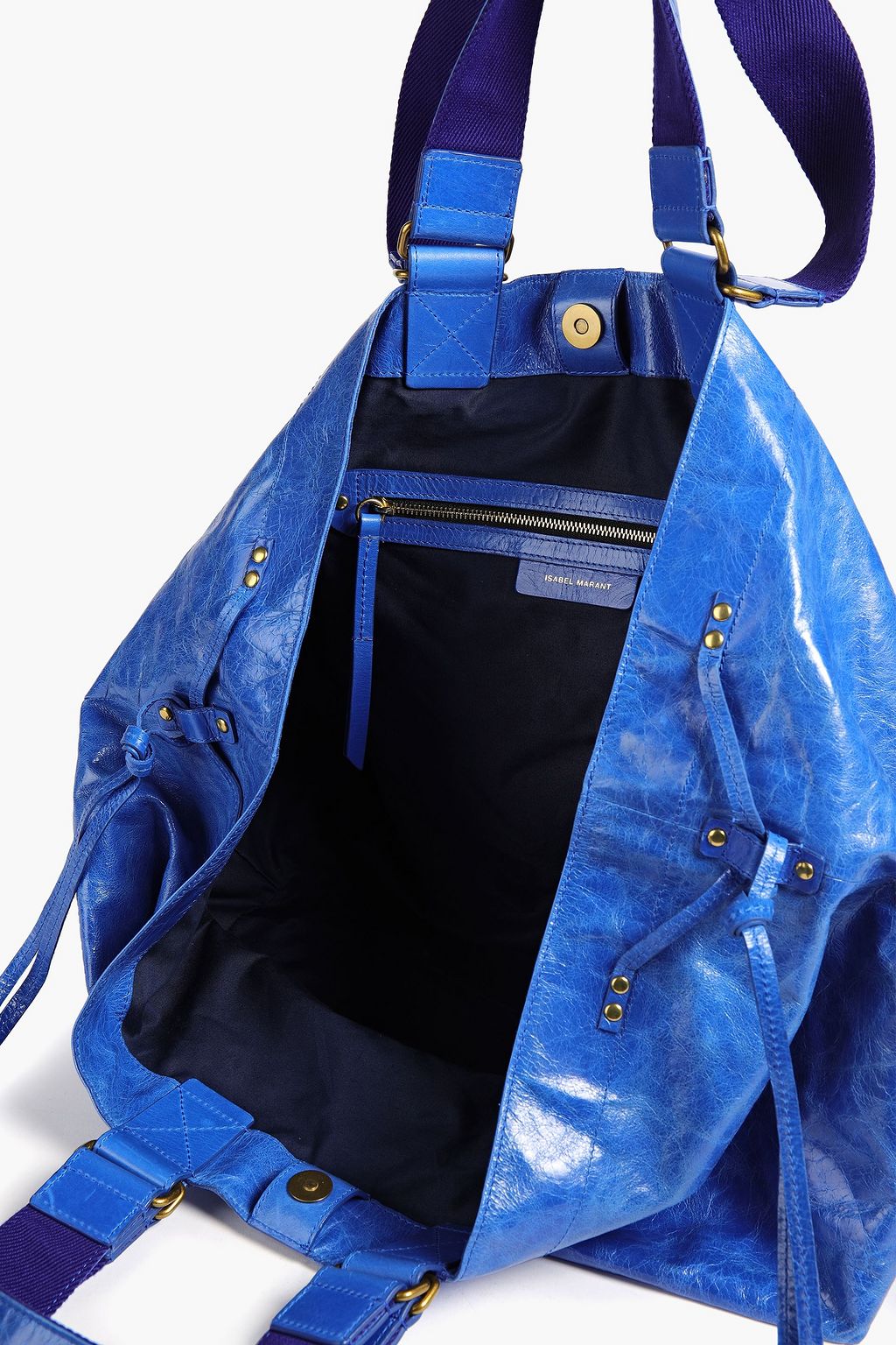 ISABEL MARANT Crinkled glossed-leather tote