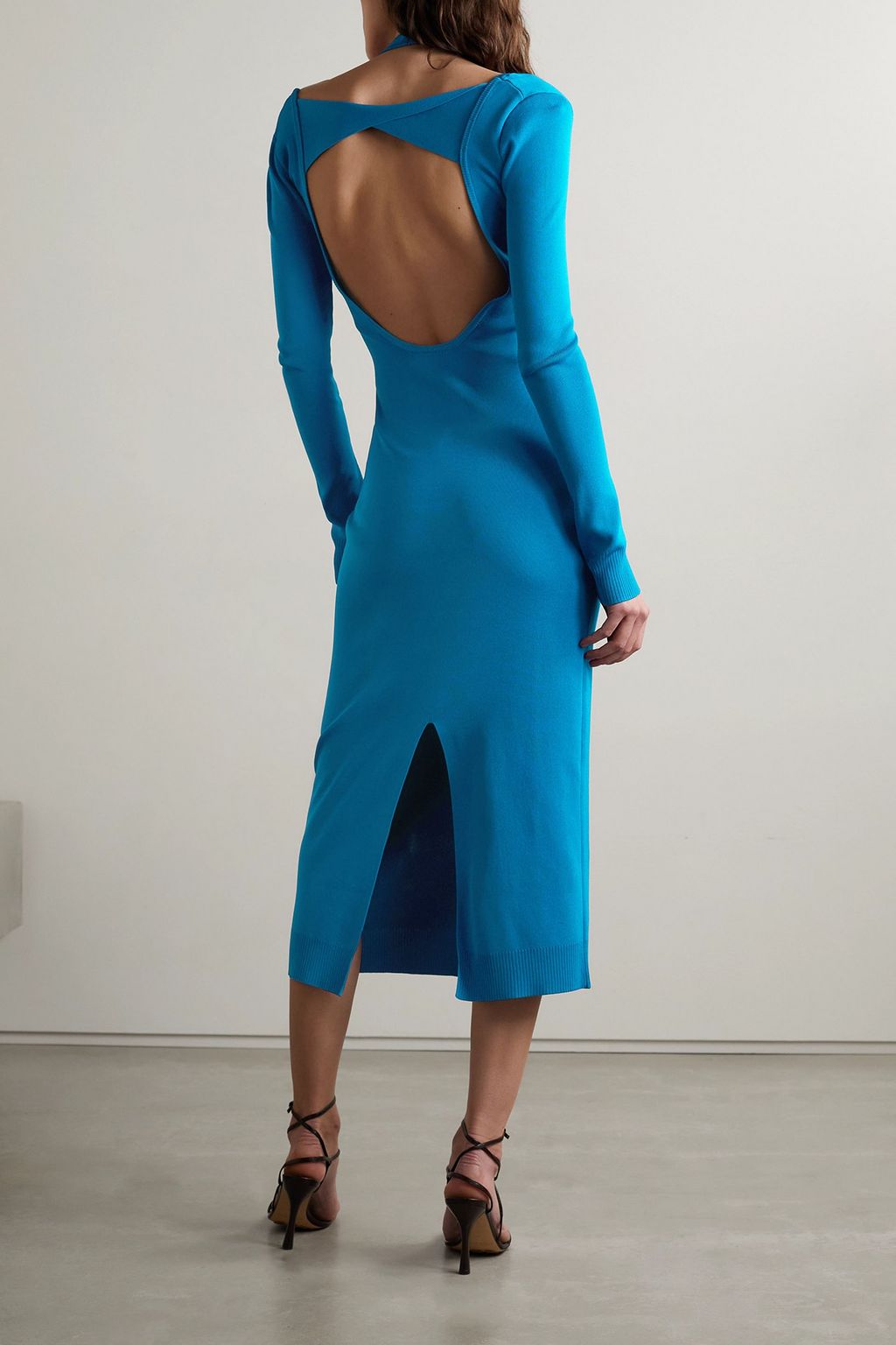 MONSE Layered open-back cutout knitted midi dress