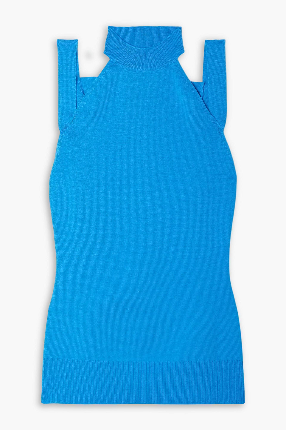 Monse Cutout Merino Wool-blend Tank In Blue