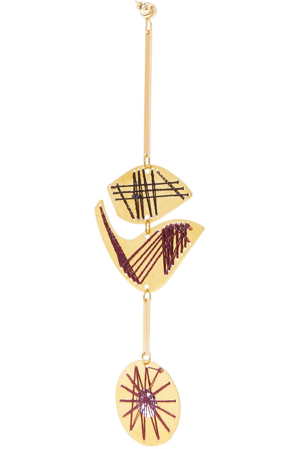 ROKSANDA Embroidered gold-plated earring