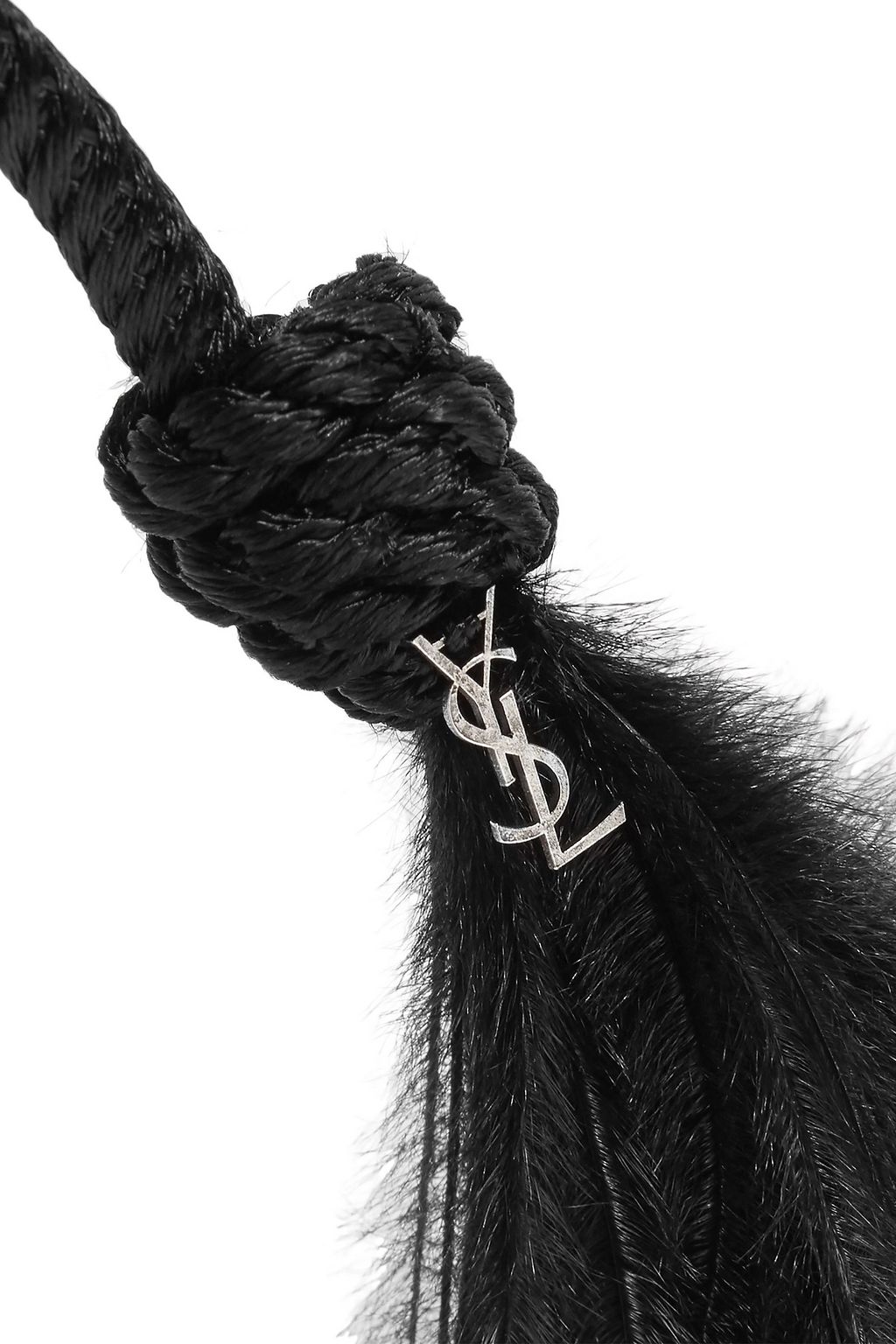 SAINT LAURENT Feather and cord choker