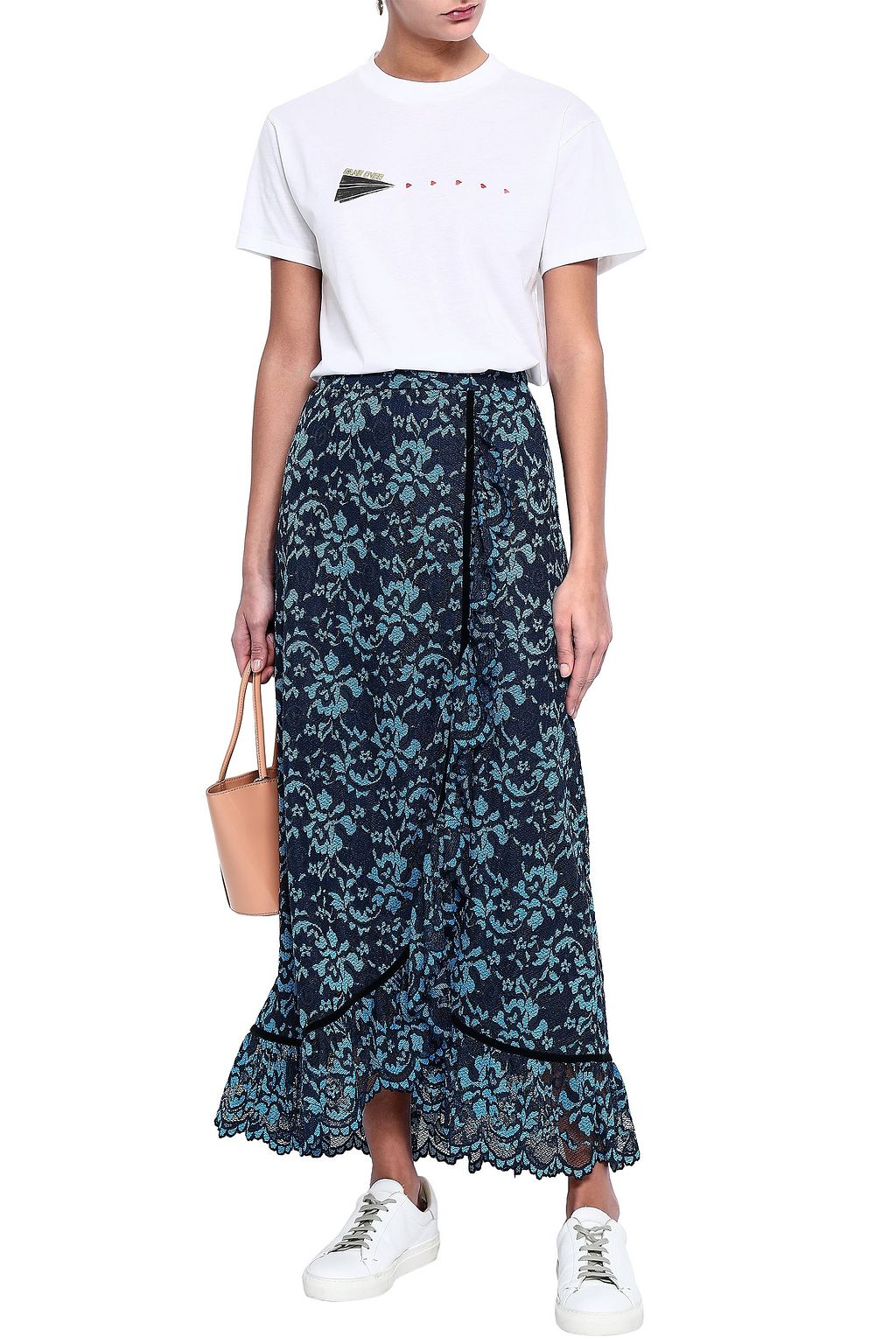 ganni flynn lace maxi dress