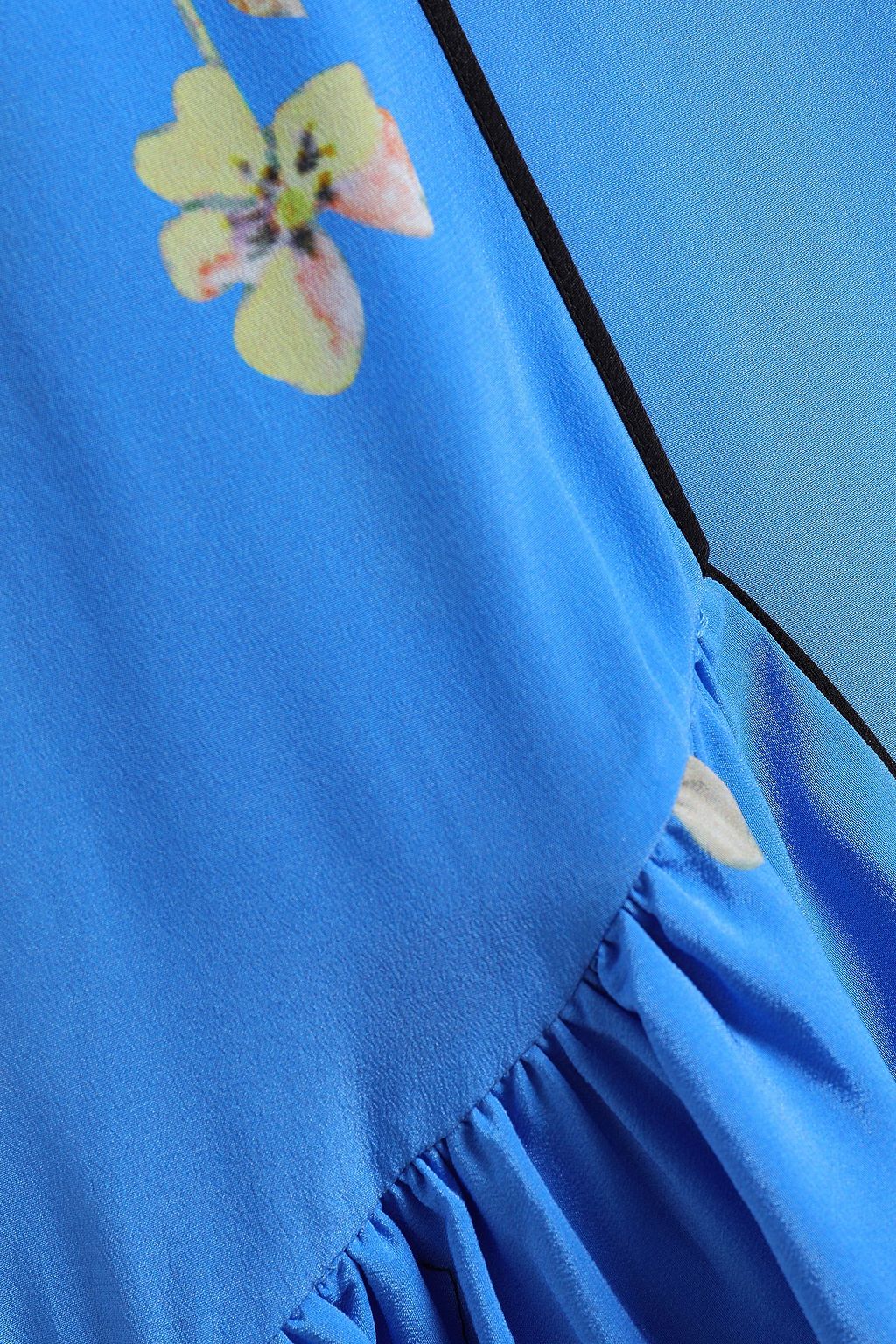 GANNI Floral-print silk crepe de chine midi wrap skirt