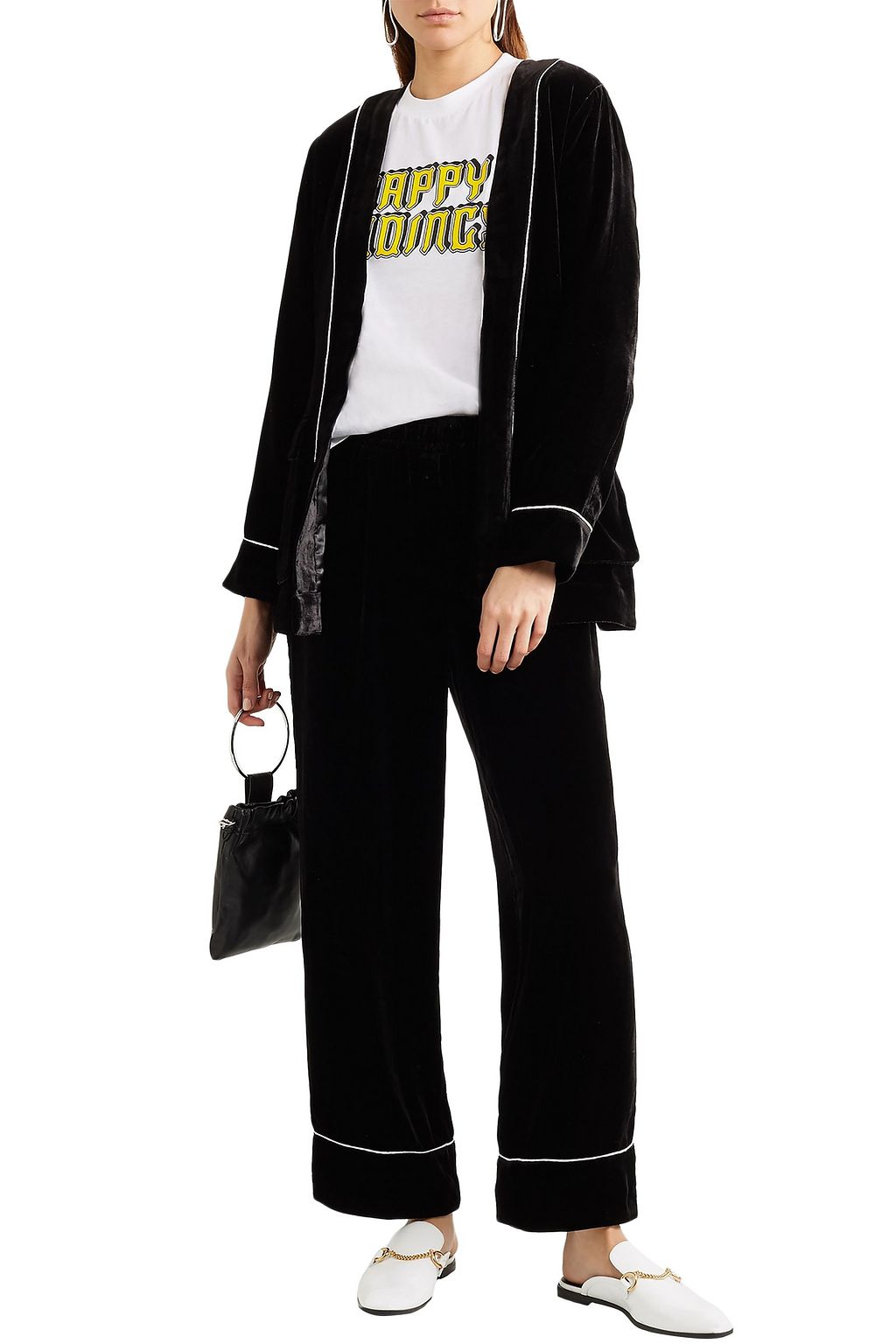 GANNI Belted chenille robe