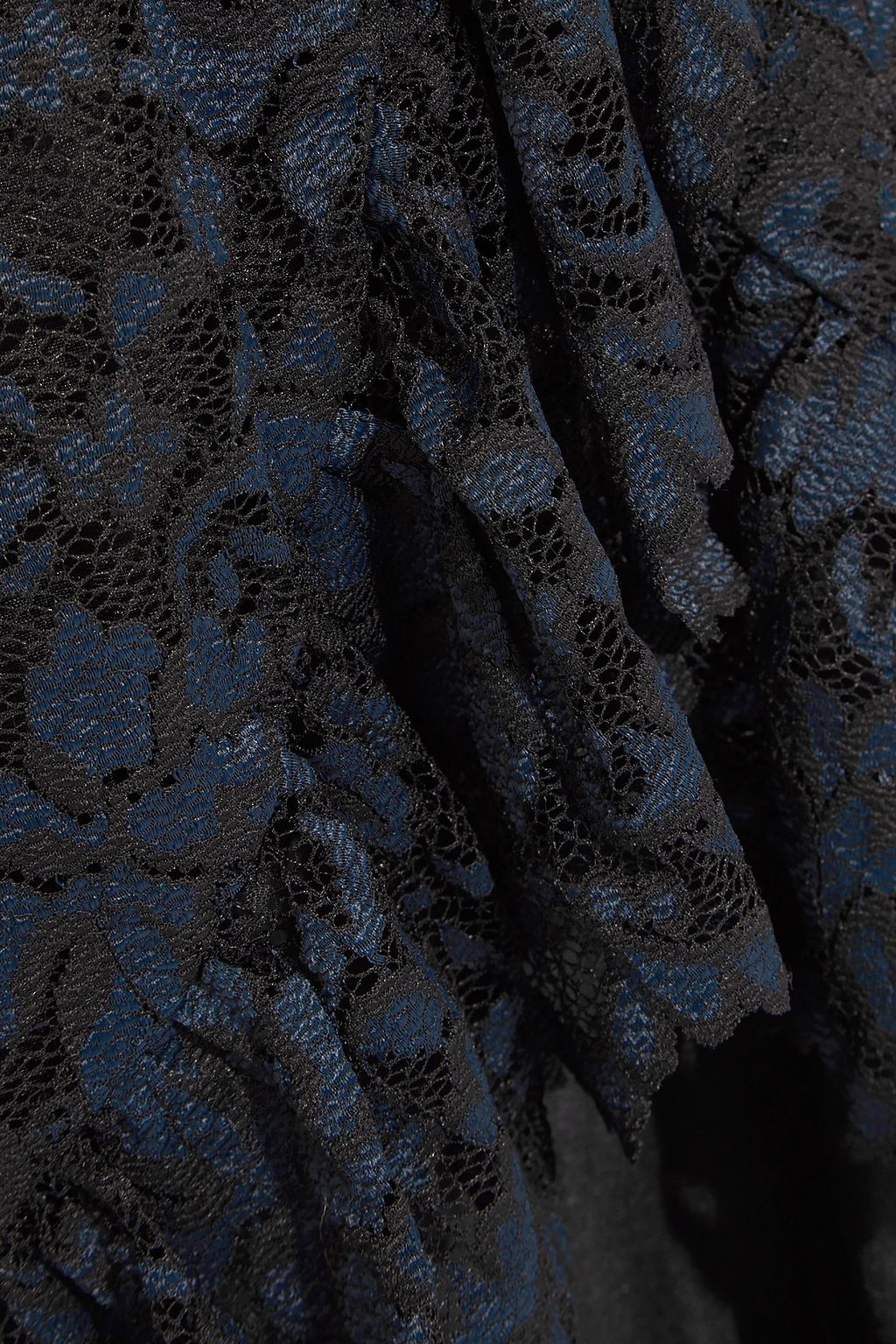 GANNI Flynn ruffle-trimmed lace maxi wrap dress