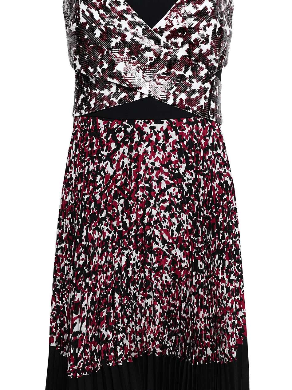 sequined printed silk crepe de chine dress