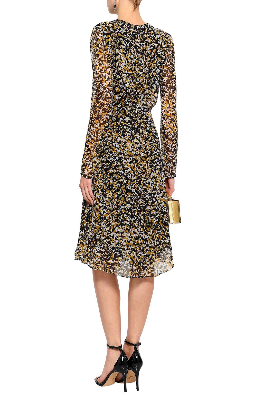 ROBERTO CAVALLI Knotted printed silk-voile dress
