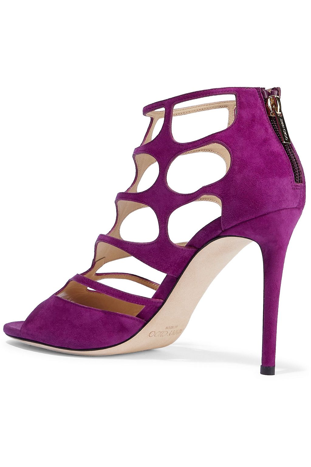 JIMMY CHOO Ren 100 cutout suede sandals