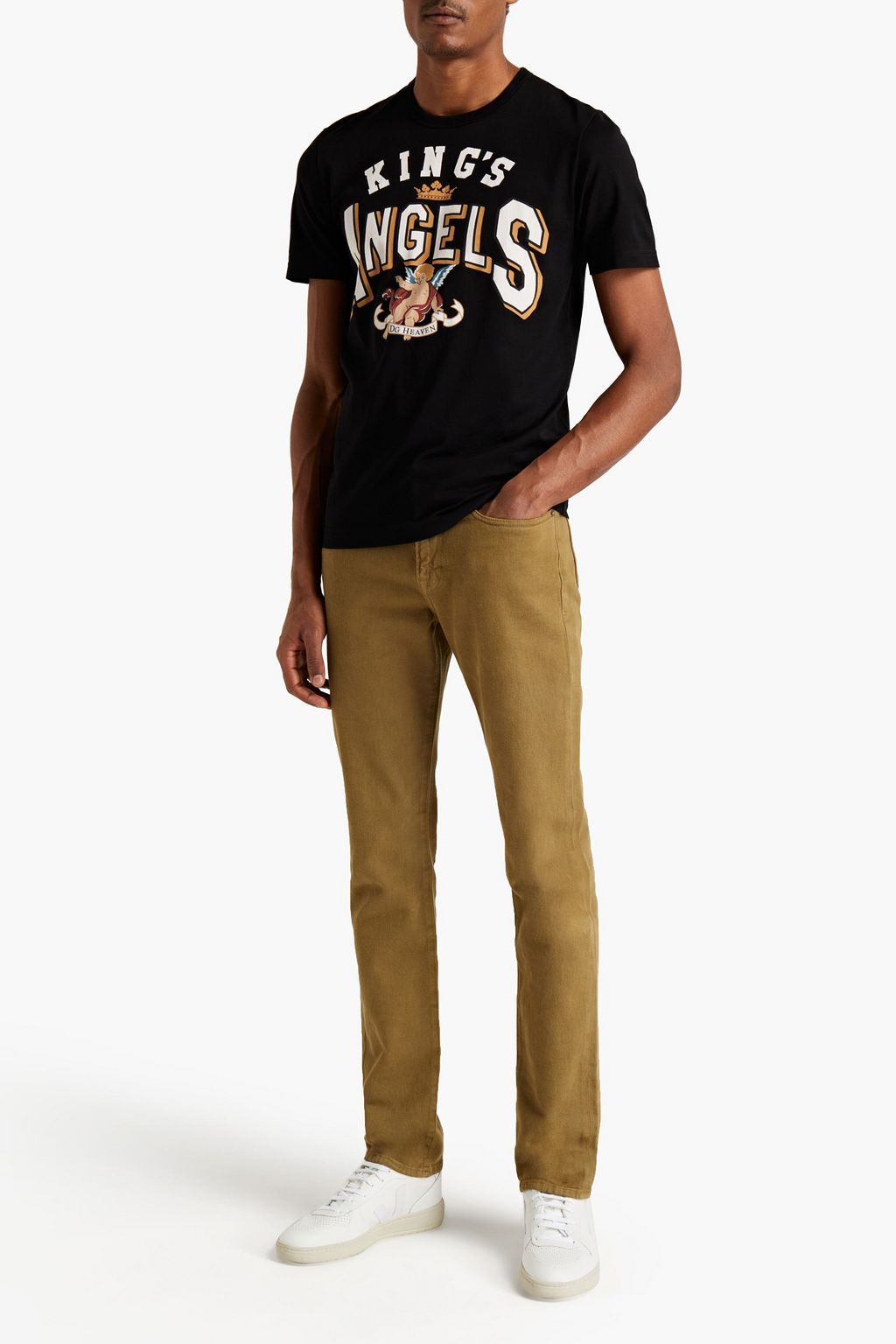 DOLCE&GABBANA Slim-fit printed cotton-jersey T-shirt