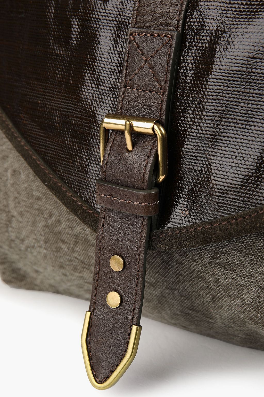 ISABEL MARANT Leather-trimmed coated canvas belt bag