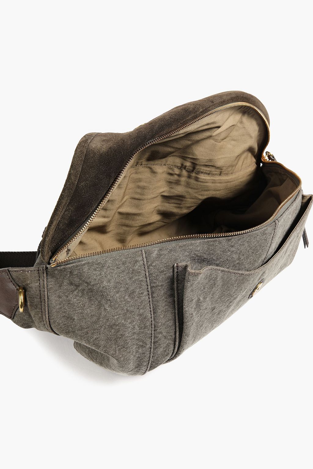 ISABEL MARANT Leather-trimmed coated canvas belt bag