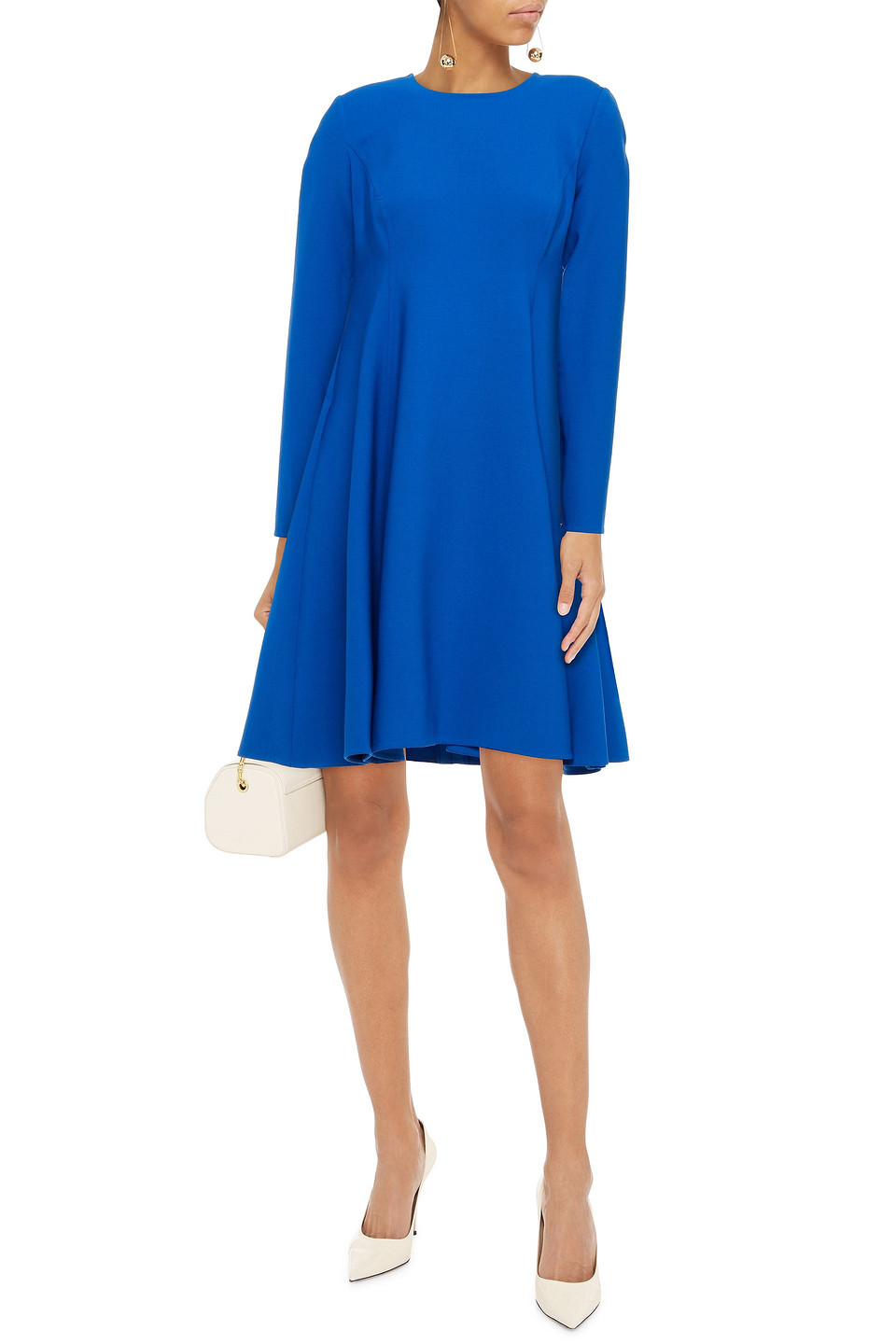 Oscar De La Renta Wool-blend Mini Dress In Blue