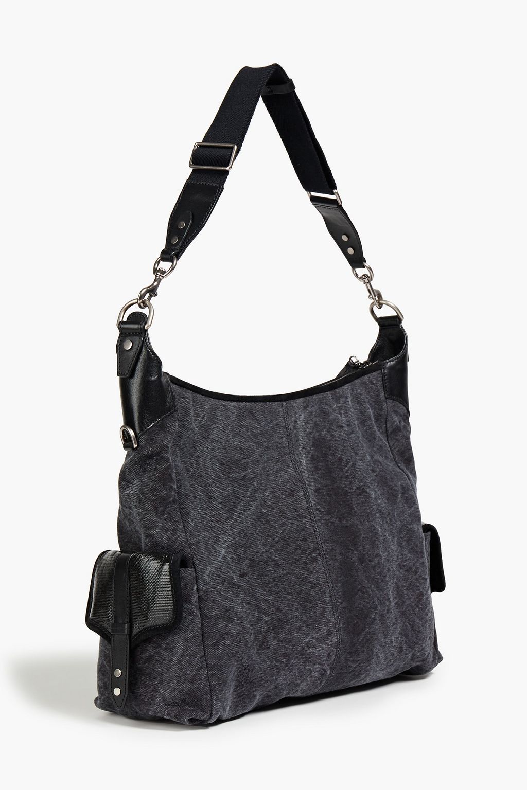 ISABEL MARANT Buckled canvas and leather shoulder bag THE