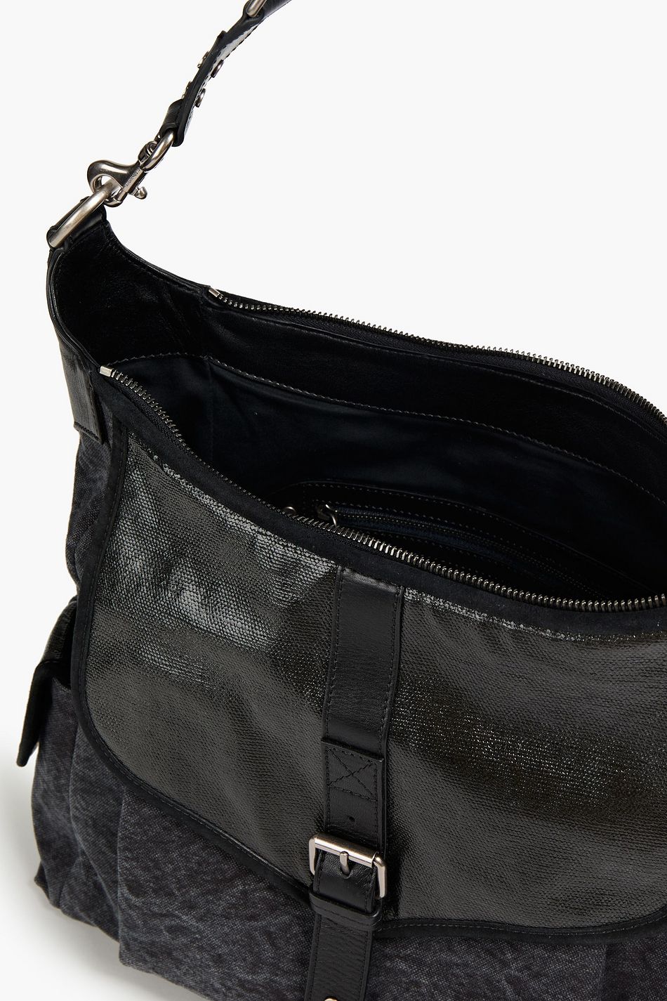 ISABEL MARANT Buckled canvas and leather shoulder bag Sale up to 70 off THE