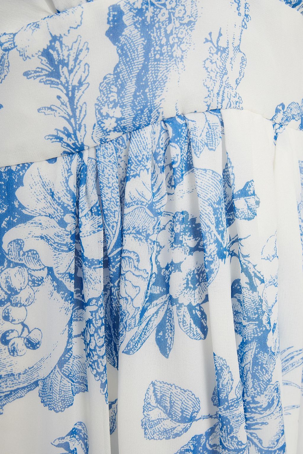 OSCAR DE LA RENTA Floral-print silk-chiffon midi dress