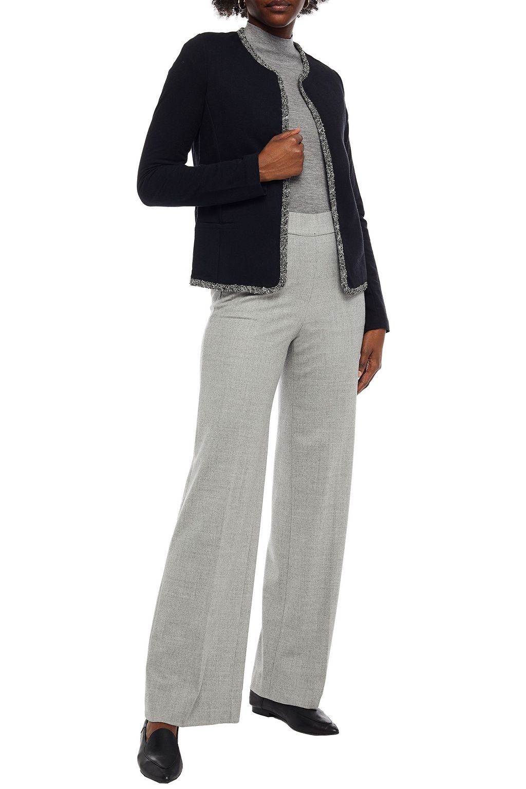 MAJESTIC FILATURES Metallic-trimmed cotton-blend jersey jacket