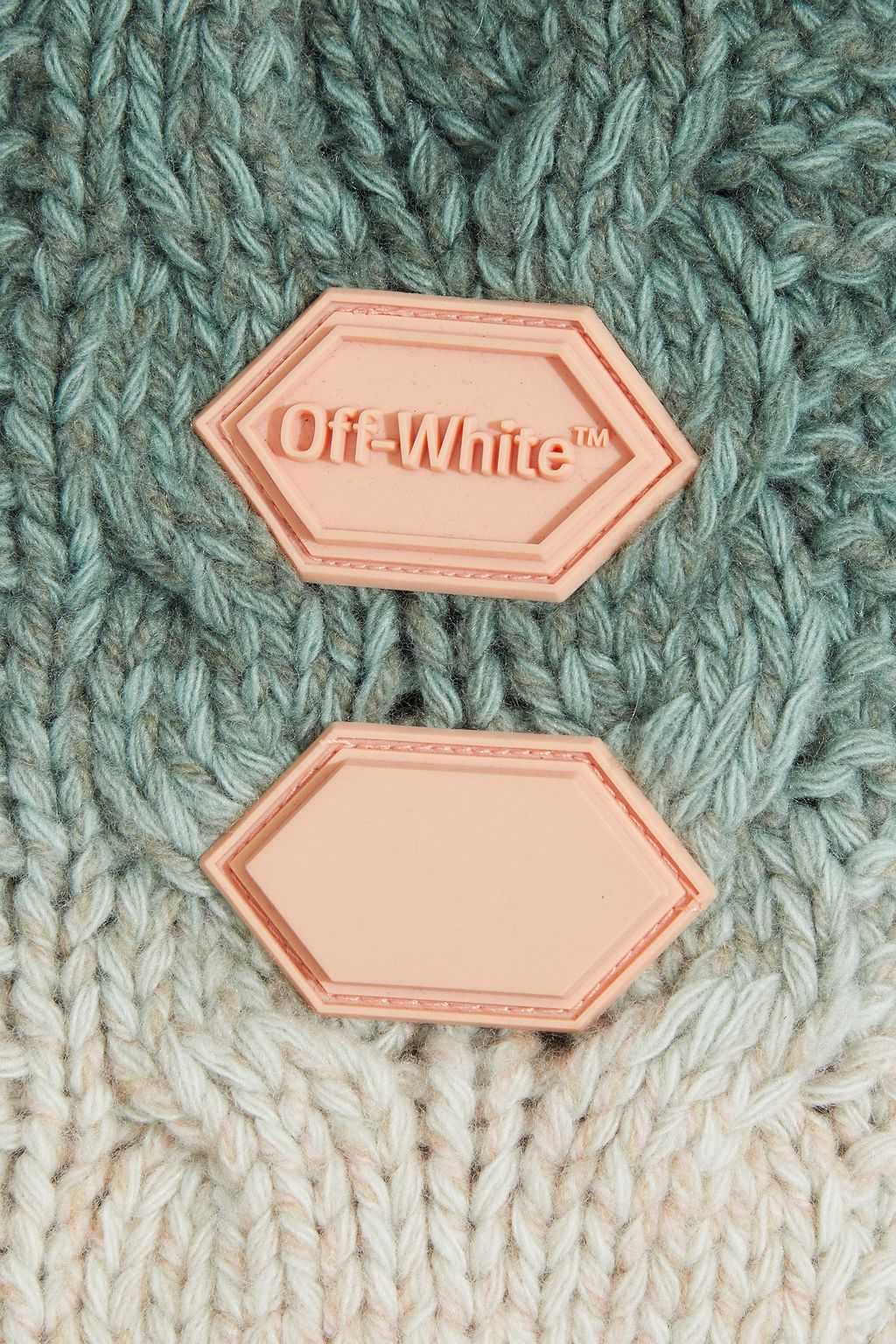 OFF-WHITE™ Cropped dégradé cable-knit wool and cashmere-blend sweater