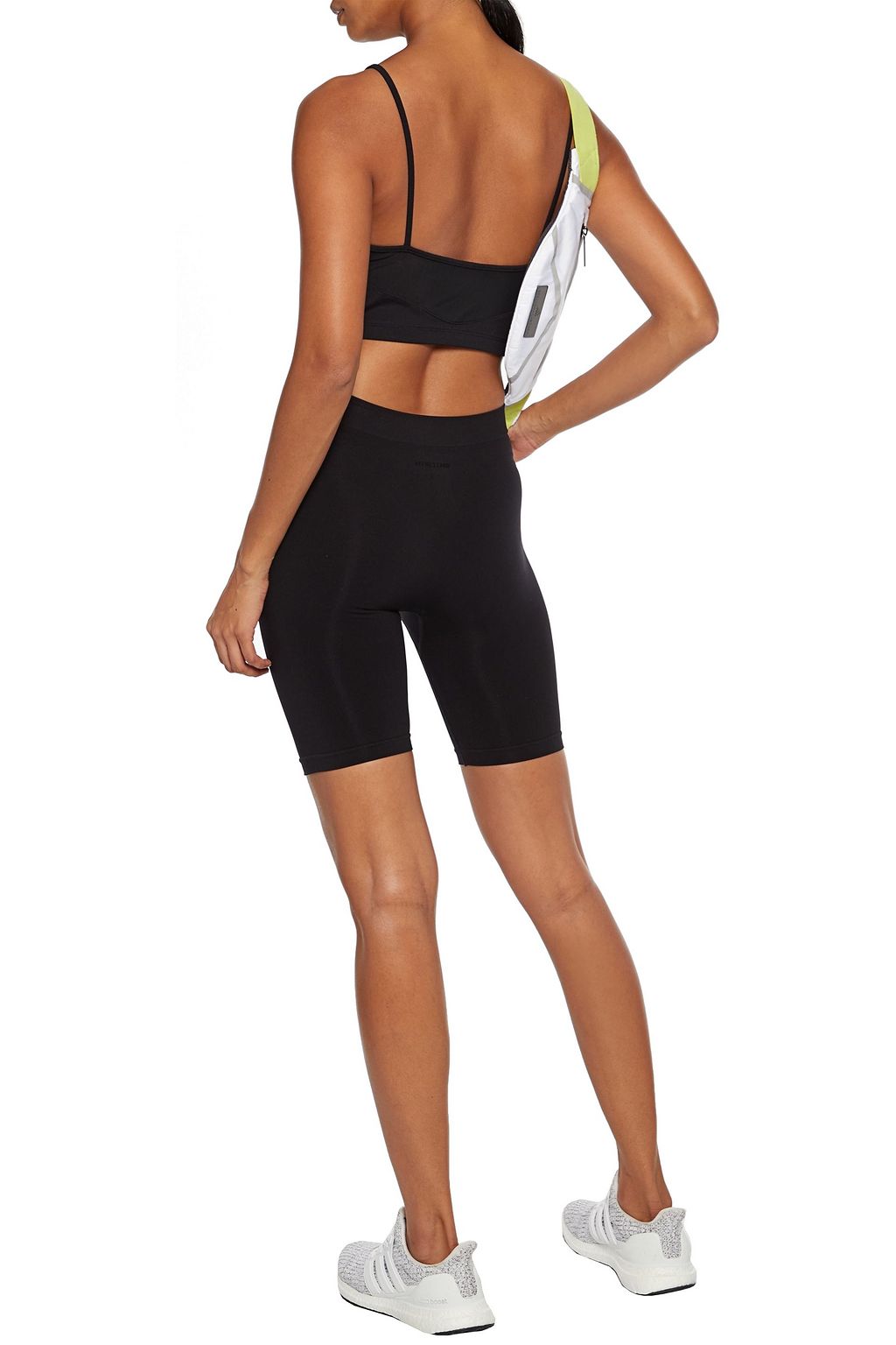 LIVE THE PROCESS Mesh-paneled stretch-jersey sports bra