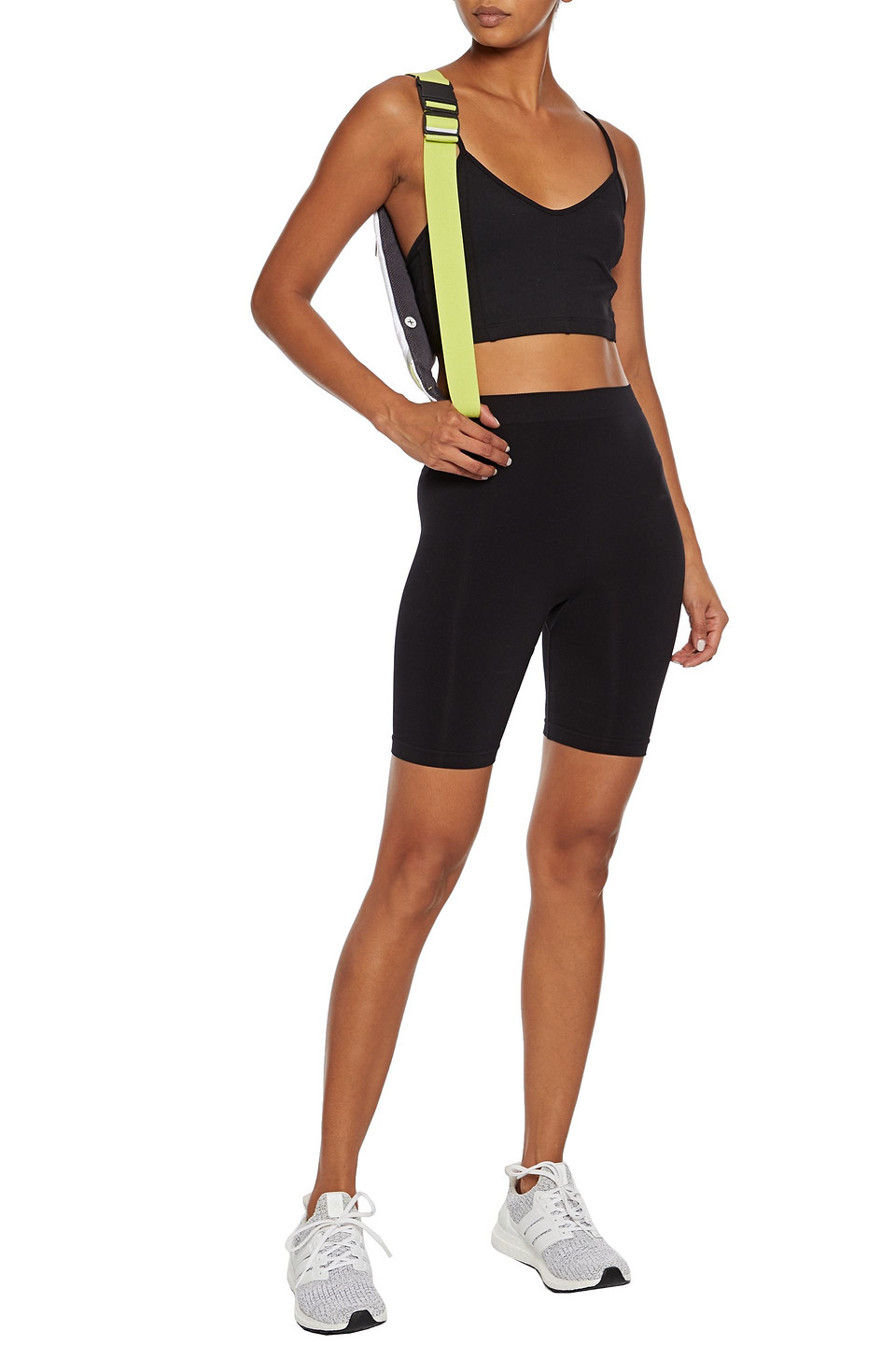 Live The Process Mesh-paneled Stretch-jersey Sports Bra In Black