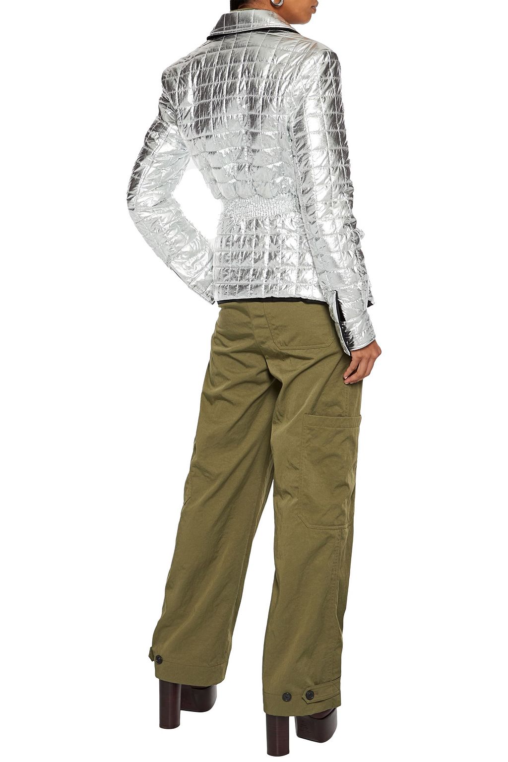 OFF-WHITE™ Appliquéd quilted metallic cotton-blend jacket