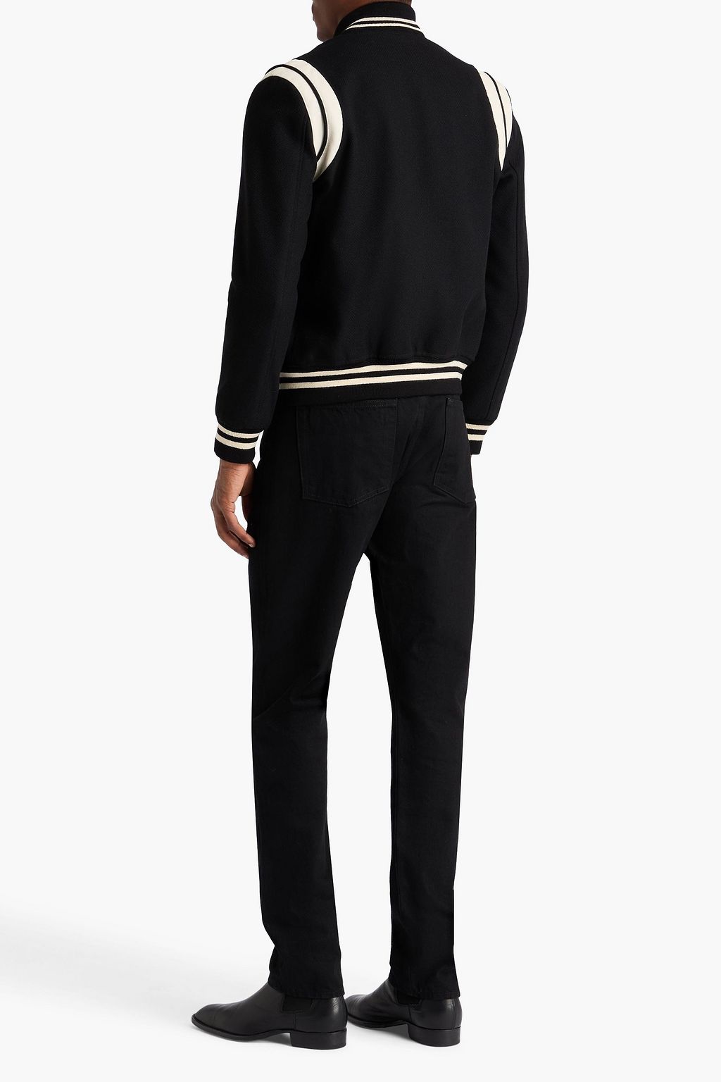 SAINT LAURENT Wool-blend tweed bomber jacket