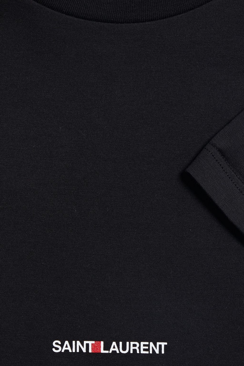 SAINT LAURENT تيشيرت من الجيرسيه القطني مزين بطبعة الشعار