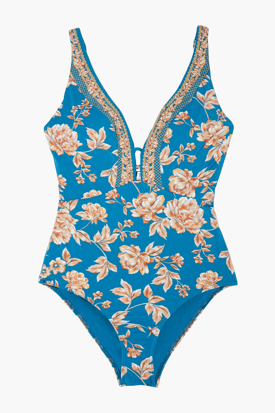 Jets Australia By Jessika Allen Woman Enchantment Printed Swimsuit Teal Size 16