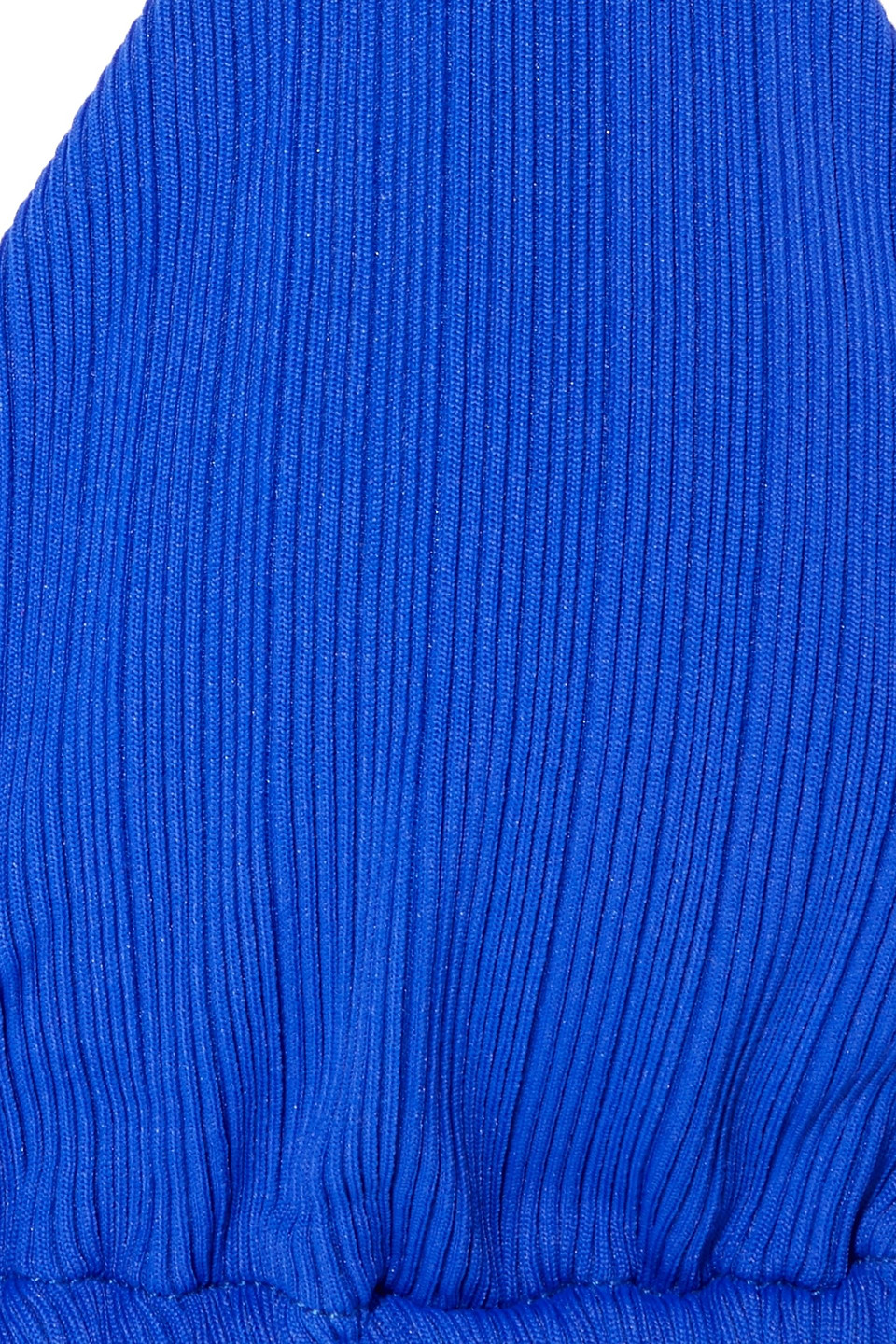 Vix Paula Hermanny Knot Ribbed Triangle Bikini Top In Cobalt Blue