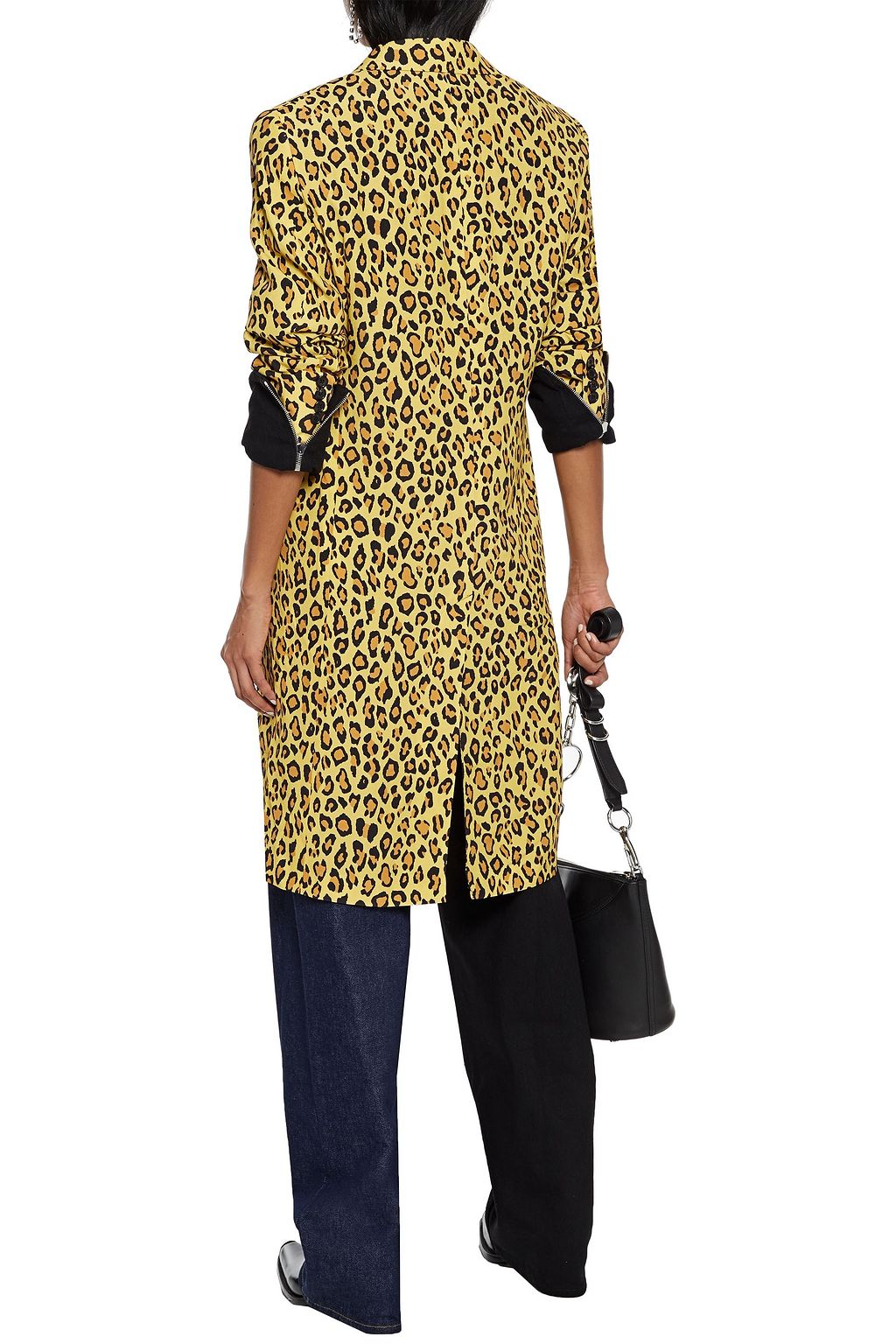R13 Double-breasted leopard-print woven coat