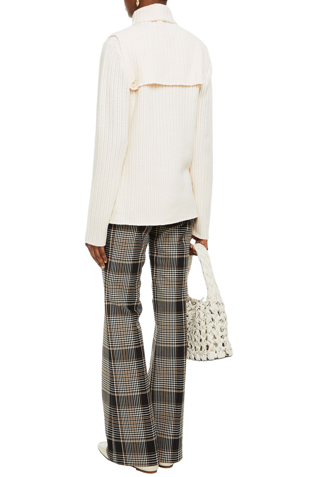 ROSETTA GETTY Dickie convertible ribbed cashmere cardigan