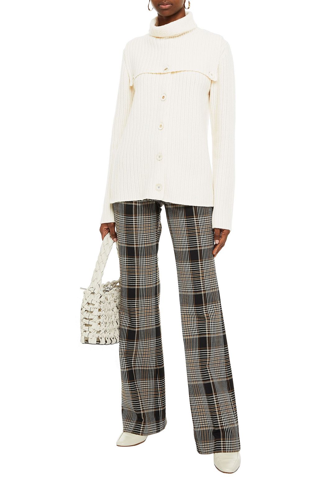ROSETTA GETTY Dickie convertible ribbed cashmere cardigan