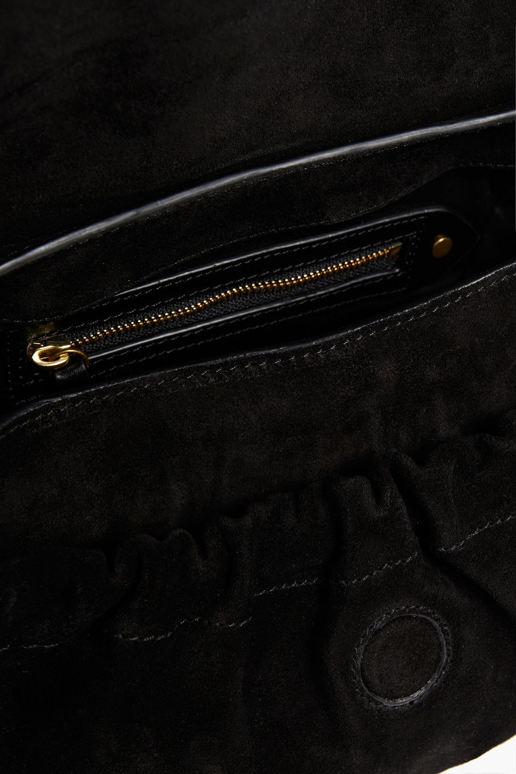 ISABEL MARANT Schultertasche aus Leder und Veloursleder mit Nieten und Schnalle