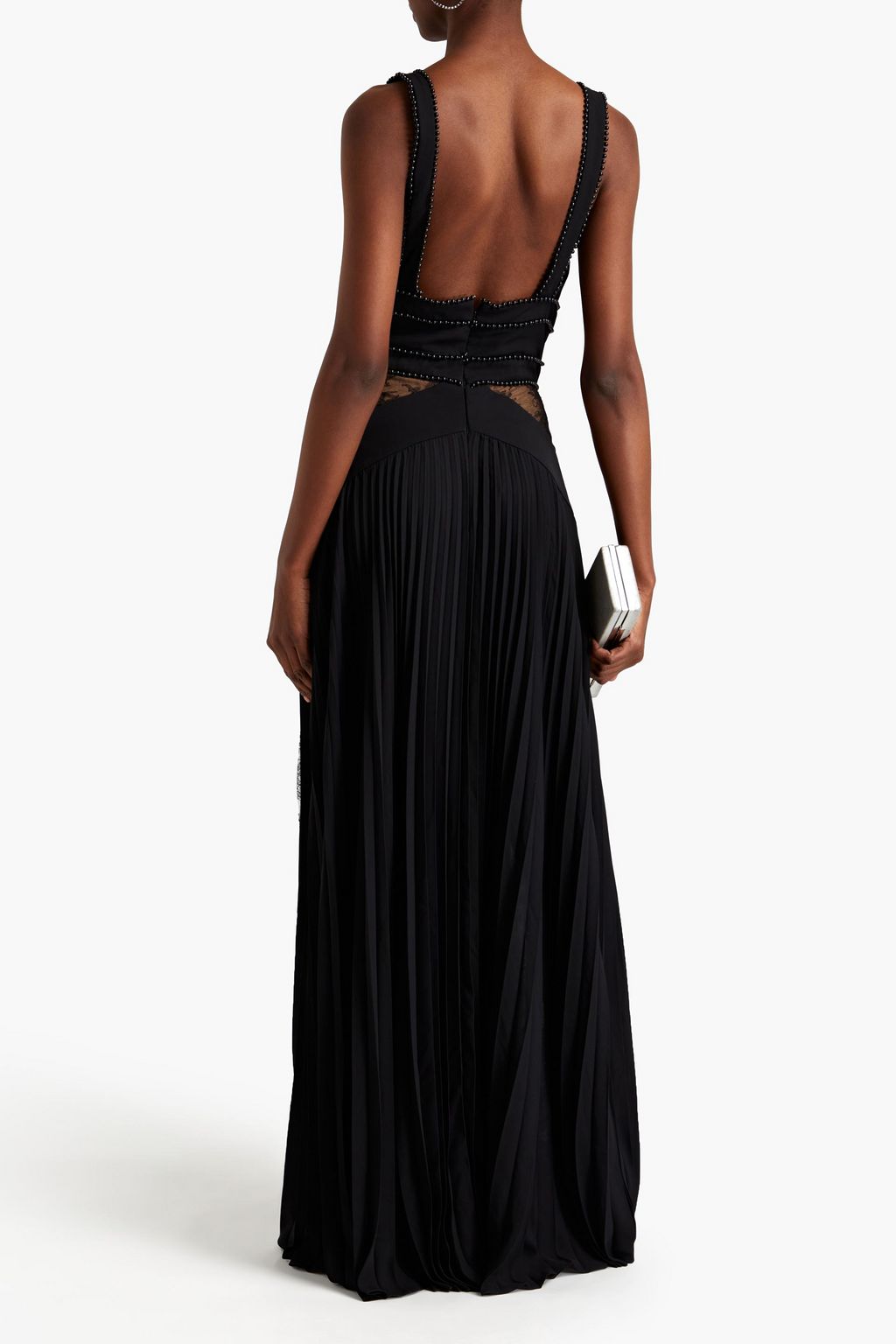 ELIE SAAB Embellished pleated crepe gown