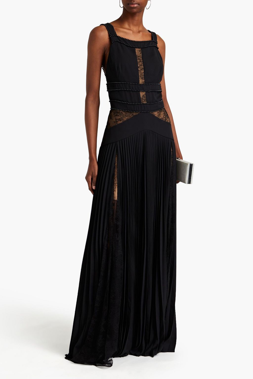 ELIE SAAB Embellished pleated crepe gown