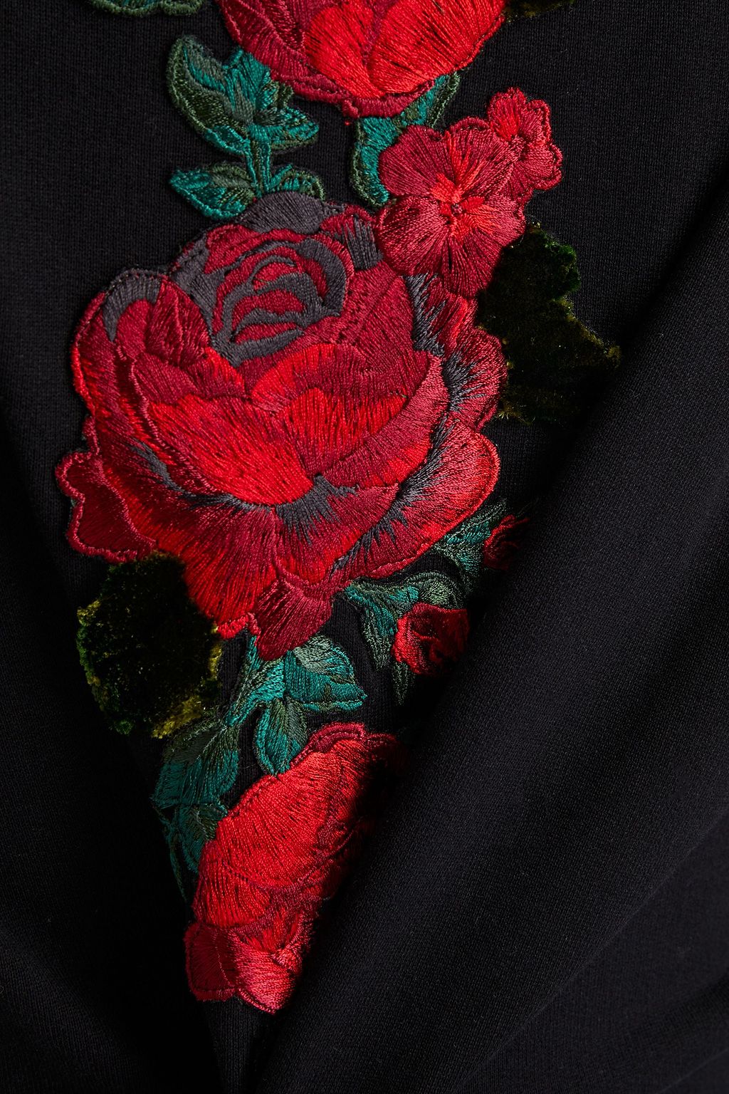 DOLCE&GABBANA Embroidered French cotton-terry sweatshirt