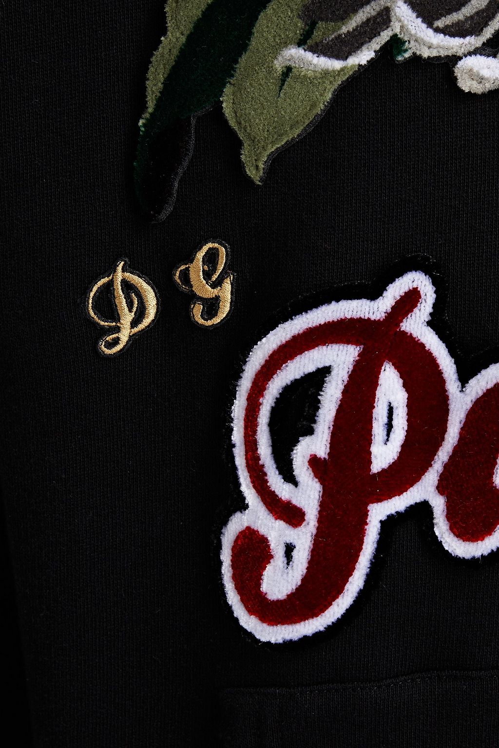 DOLCE&GABBANA Appliqued cotton-blend fleece hoodie