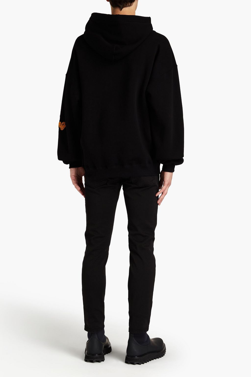 DOLCE&GABBANA Appliqued cotton-blend fleece hoodie