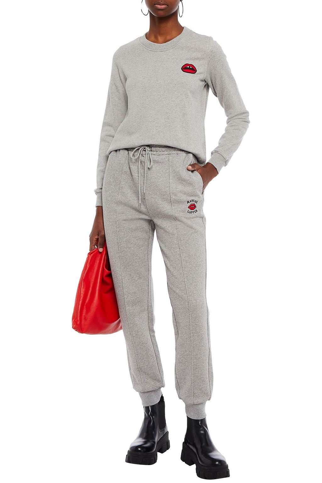 MARKUS LUPFER Leonie appliqued French cotton-terry sweatshirt