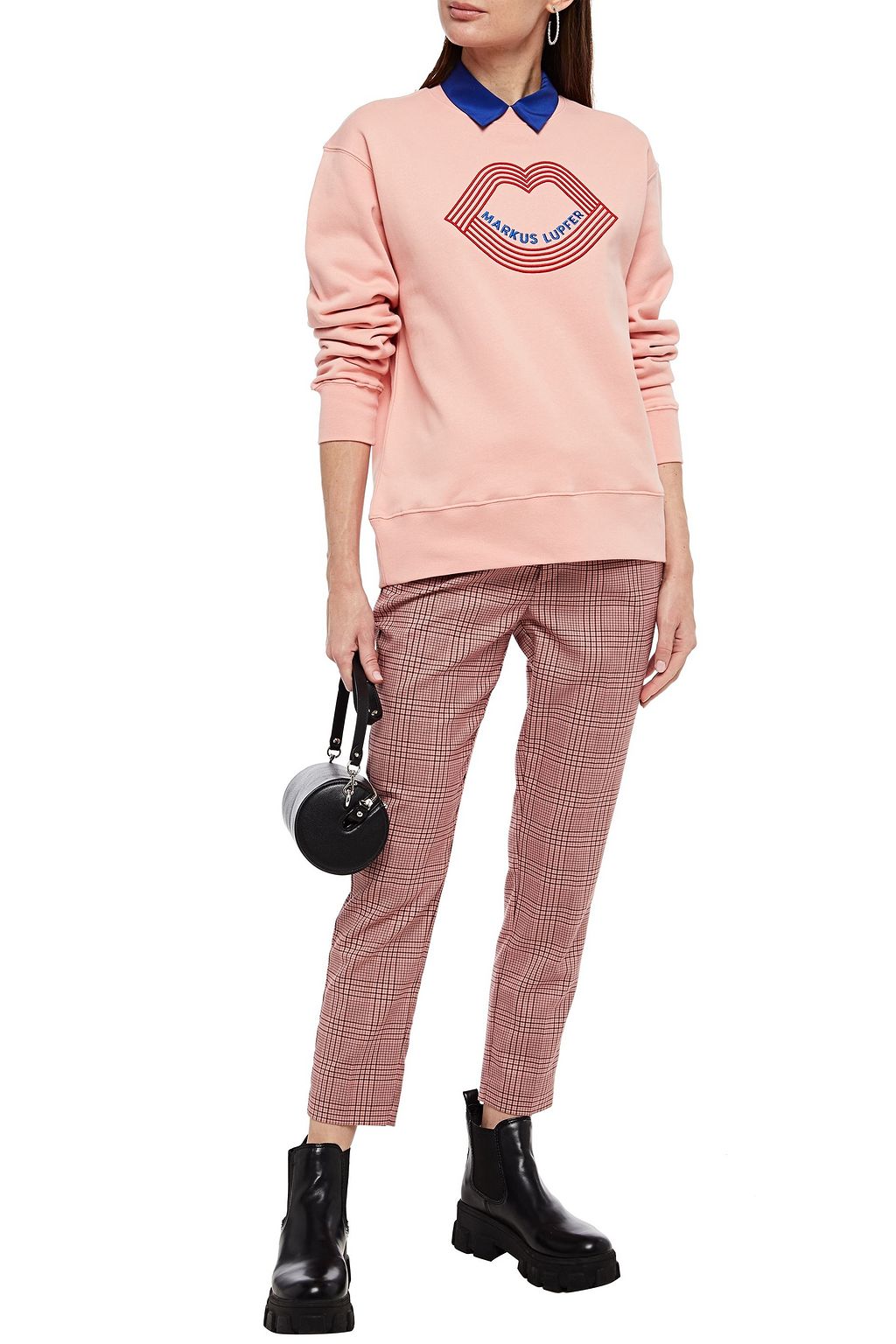 MARKUS LUPFER Sophie embroidered cotton-fleece sweatshirt