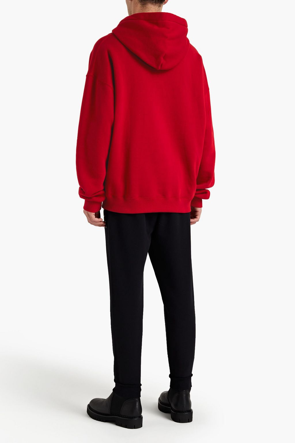 DOLCE&GABBANA Appliquéd cotton-blend fleece hoodie