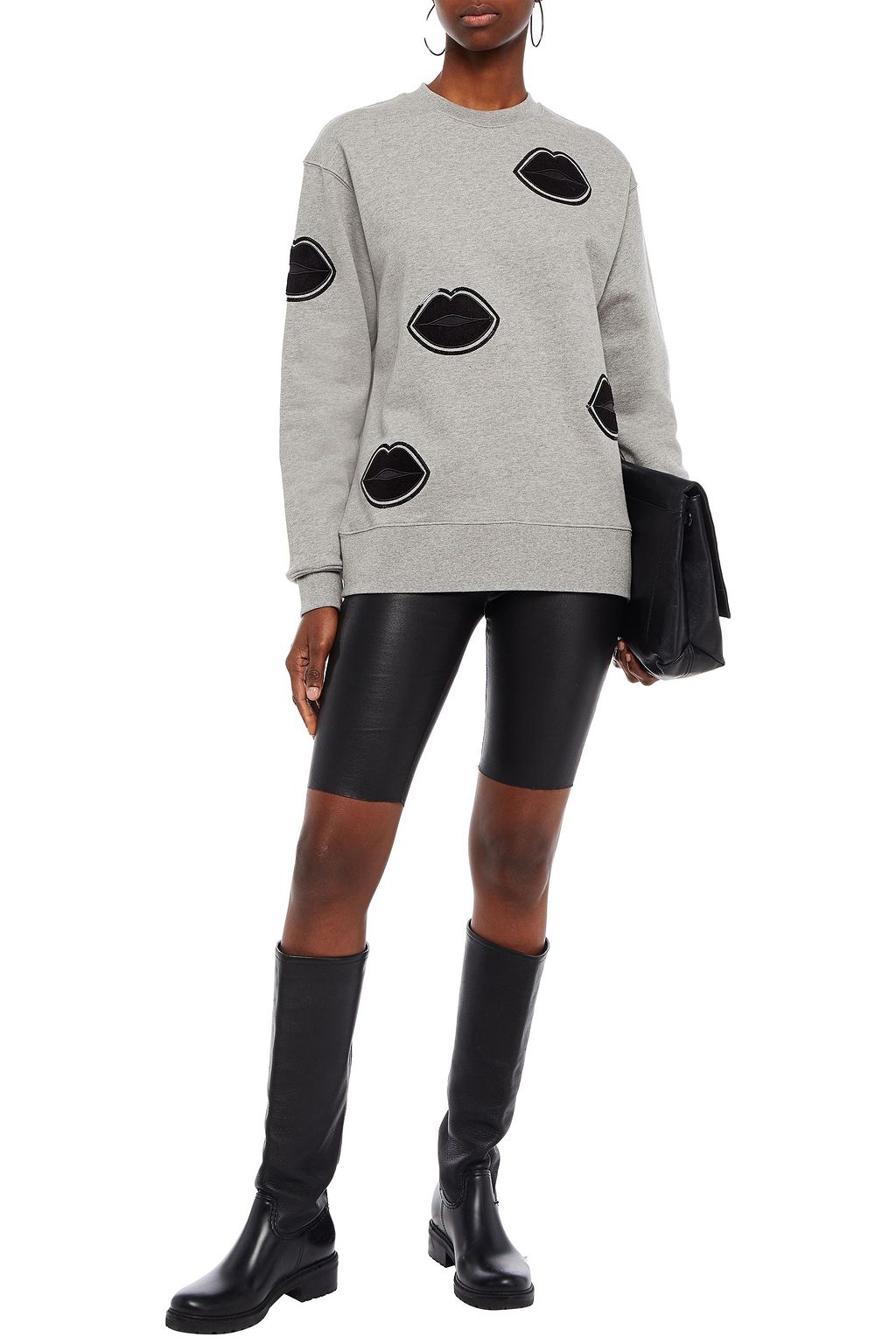 MARKUS LUPFER Sophie embellished cotton-fleece sweatshirt