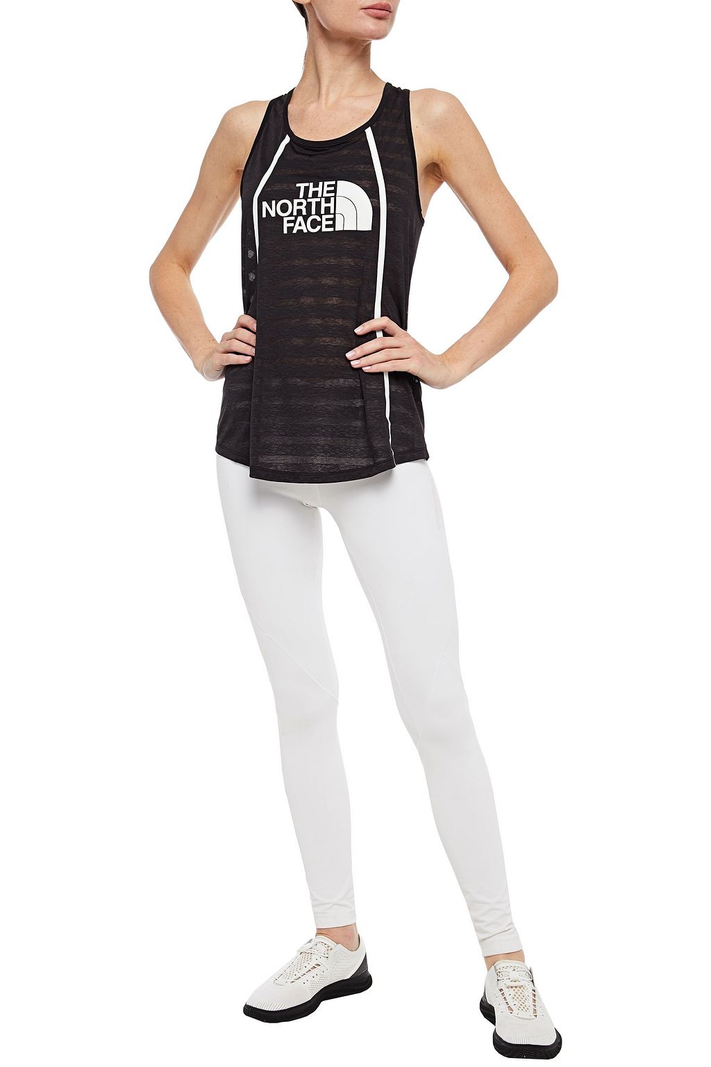 THE NORTH FACE Printed stretch-mesh and slub jersey tank
